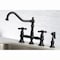 Kingston Brass KS3270AXBS Restoration 8" Bridge Kitchen Faucet W/ Sprayer, Matte Black KS3270AXBS - alternate 5
